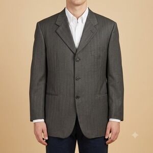 Valentino Uomo Blazer‎ Mens 46R Gray Wool Silk Made in Italy Sport Coat